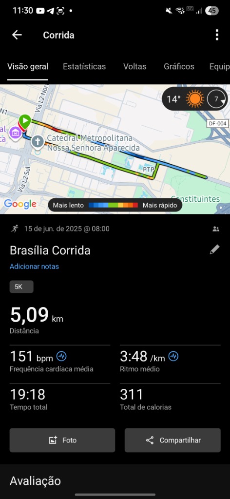 Print corrida depois: Pace 3:48
